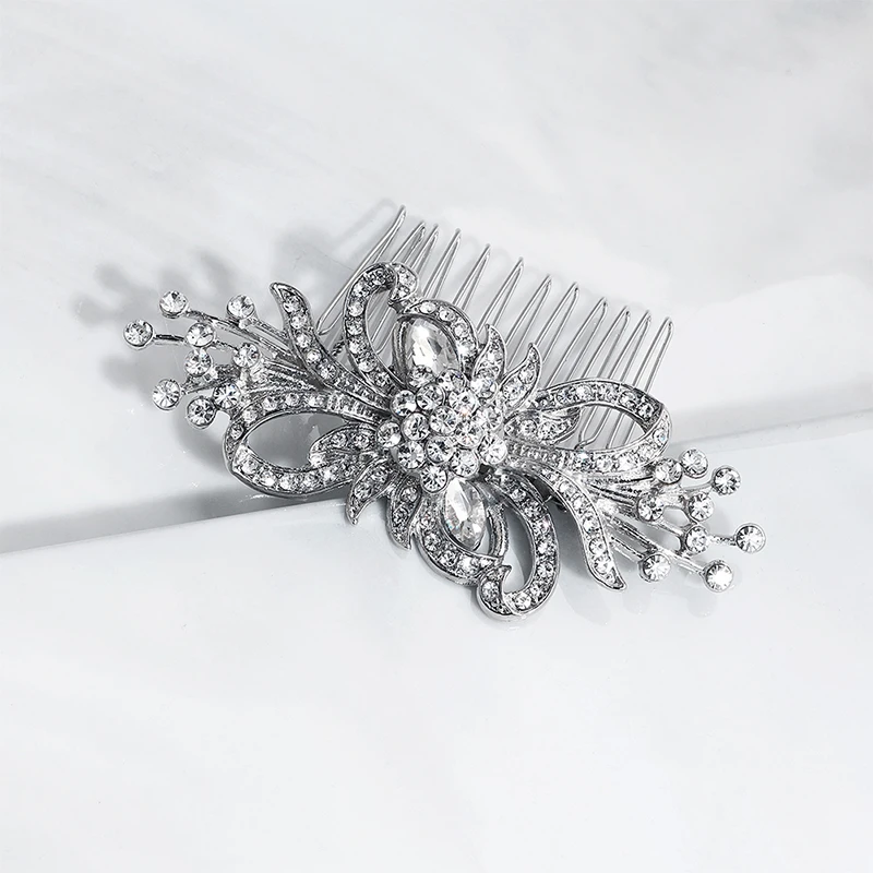 Miallo новейший серебристый цвет цветок Свадебная расческа для волос Свадебные