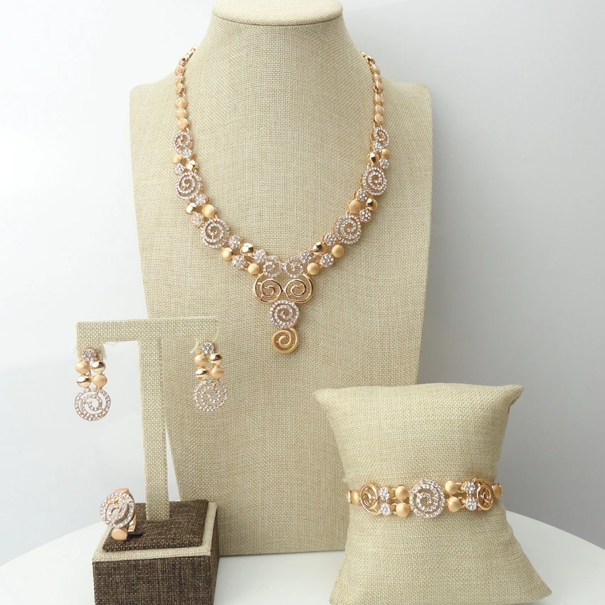 Yuminglai модный дизайн золотого цвета африканские Ювелирные наборы для нигерийских