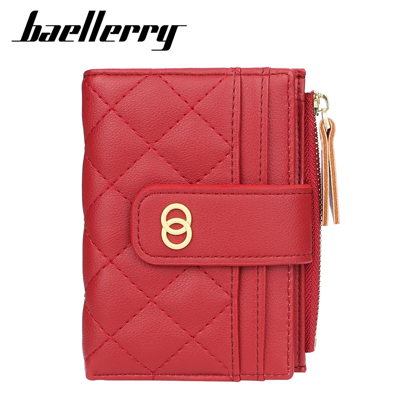 

2021 Luxury Brand Women's Wallet Trend Small Cute Purse Short PU Leather Card Holder With Zipper Coin Pocket Female Clutch Bag