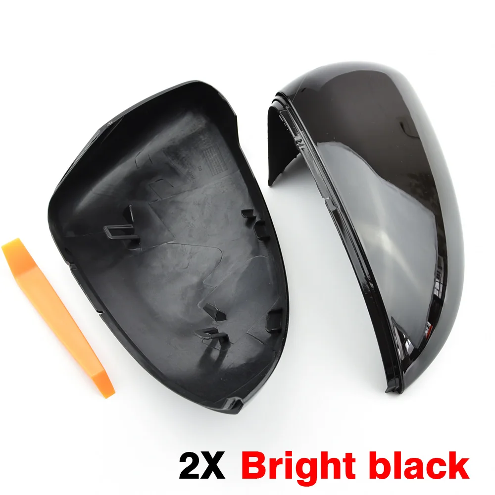 Rearview Mirror Cover Side Wing Rear View Mirror Case Covers Glossy Black For VW GOLF 7 MK7 MK7.5 GTI R GTE GTD 2013-2018