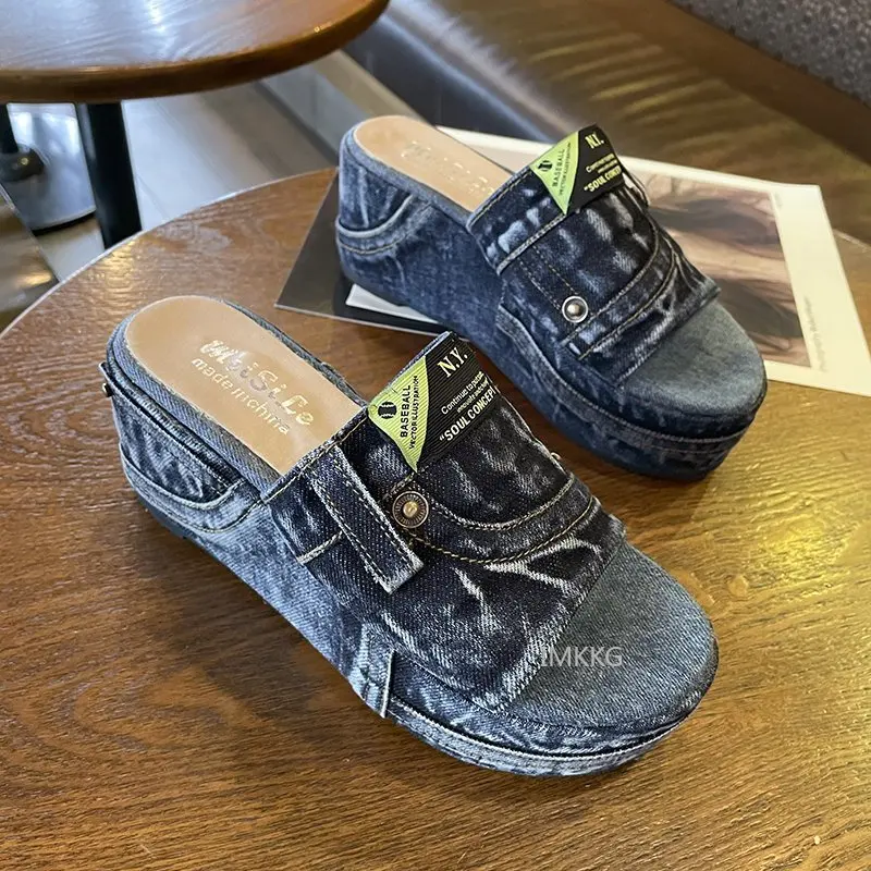 Женская обувь на высокой платформе Женские летние тапочки сандалии-гладиаторы