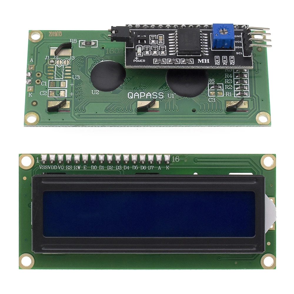 Модуль TENSTAR ROBOT LCD 1602 + I2C синий/зеленый экран PCF8574 адаптер IIC/I2C | Электронные