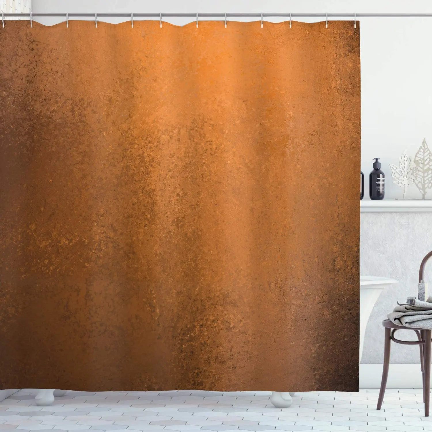 

Abstract Shower Curtain Waterproof Bath Curtain Ginger Brown Bath Screen Printed Curtain for Bathroom Gift
