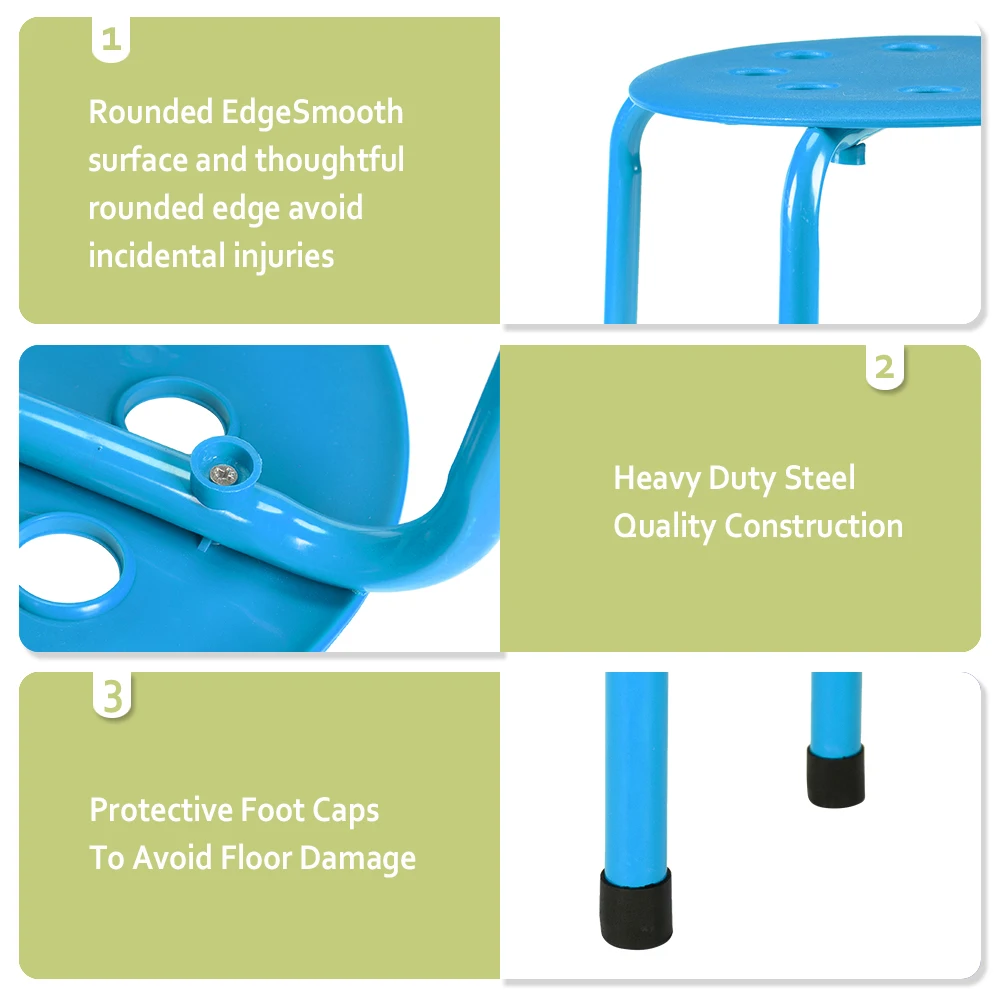 

5-Piece Stackable Round Stool Household Bench Stool Dining Table Stool Fashion Simple Stool Adult Chair Iron color