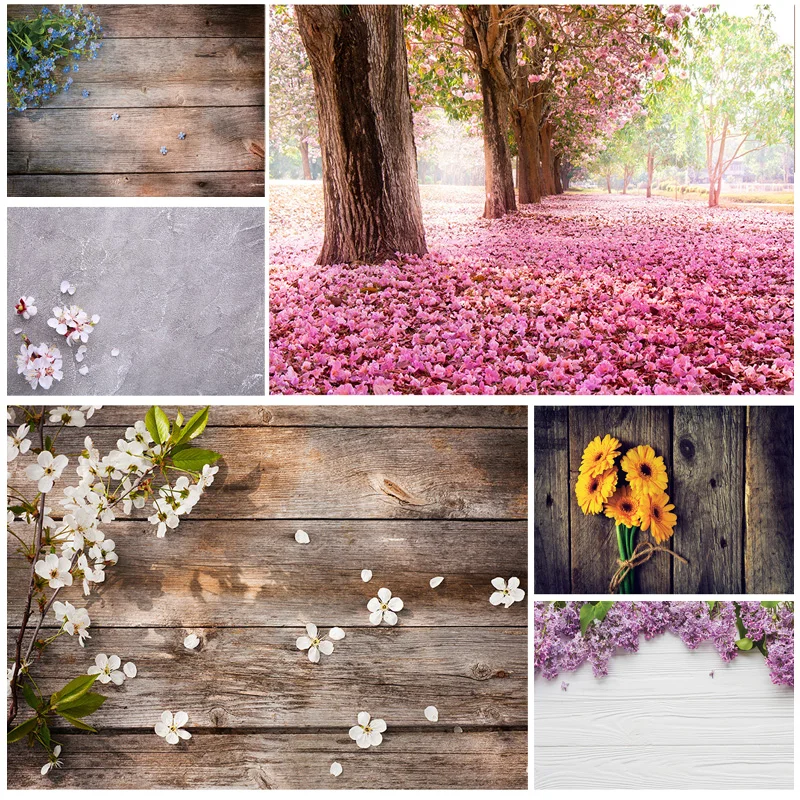 

SHENGYONGBAO Art Fabric Photography Backdrops Props Flower Wood Planks Photo Studio Background CXSC -20