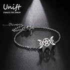 Unift Тройная Луна искусственная Женская Мужская богиня сверхнатуральный Wicca амулет Винтажные Ювелирные изделия из нержавеющей стали рождественские подарки