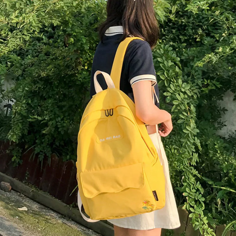 

Школьный ранец для девочек-подростков, простой Нейлоновый шикарный модный Повседневный дорожный рюкзак с мягкой спинкой, 2020