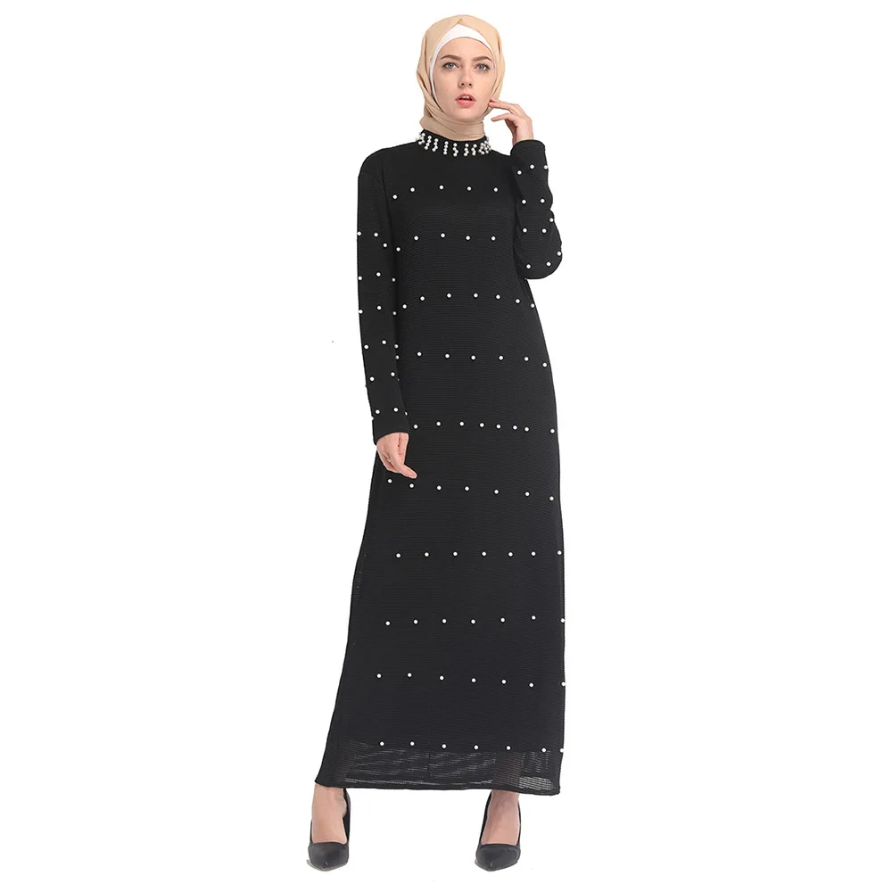 2019 Muslim islamic Dress Abaya Turkey Slim Long Sleeve Amazon Explosions Sleek Minimalist Elegant Women's Clothing | Тематическая
