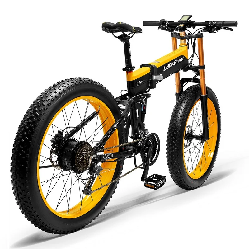 Bestellen LANKELEISI Elektrische Fahrrad 1000W Motor 14,5 AH Panasonic Lithium-Batterie Ebike 26x 4,0 Zoll Fett Reifen Elektrische Fahrrad Klapp E-bike
