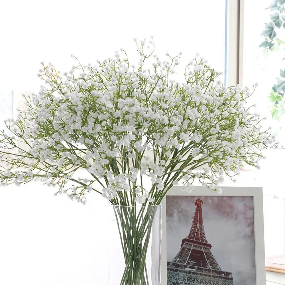 

90Heads 52cm Babies Breath Artificial Flowers Plastic Gypsophila DIY Floral Bouquets Arrangement for Wedding Home Decoration