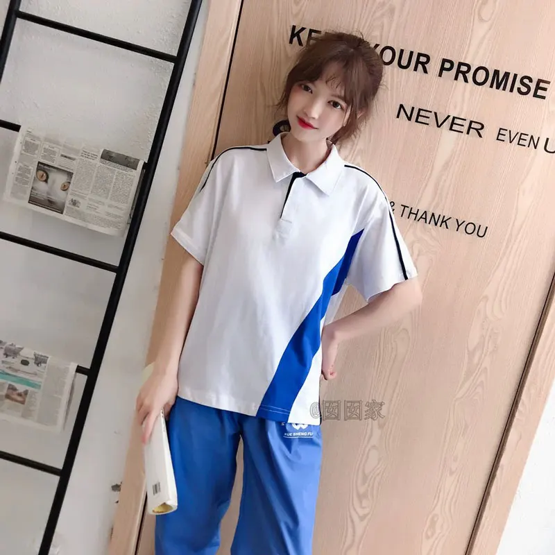 Новинка лета облегающая женская рубашка поло с отворотом и шитьем Женский