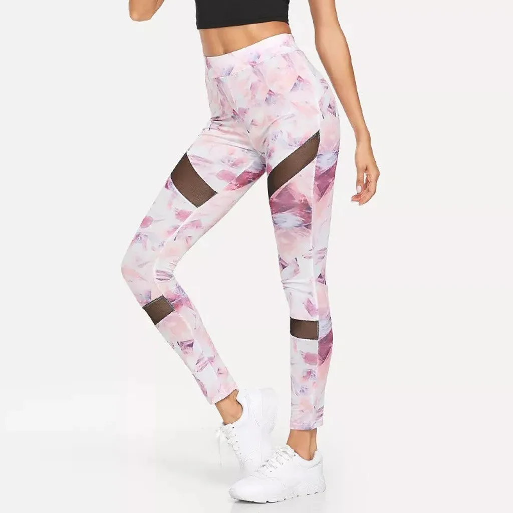 Женские леггинсы для йоги спортивные штаны бега спортивная одежда эластичные
