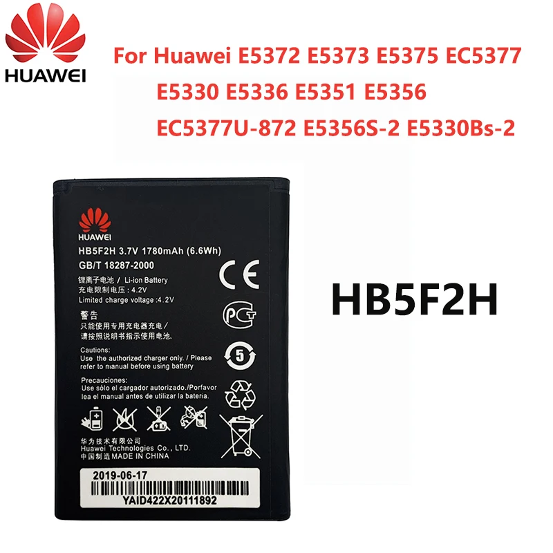 100% оригинальная 1780 мА/ч HB5F2H для Huawei E5372 E5373 E5375 EC5377 E5330 E5336 E5351 E5356 EC5377U 872 E5356S 2 E5330Bs