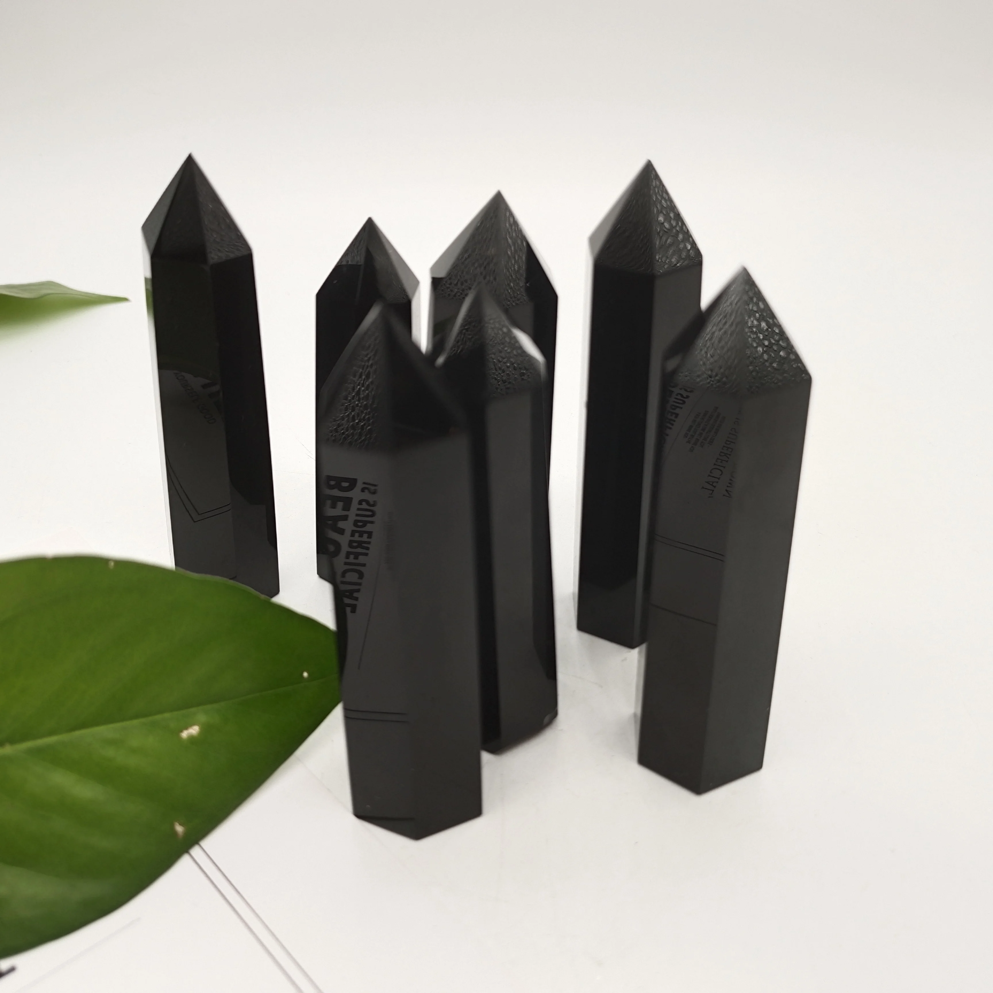 Natural obsidian Crystal Ornament Hexagonal Point Home Decoration Office For spirit Healing Energy Stone Mineral | Дом и сад