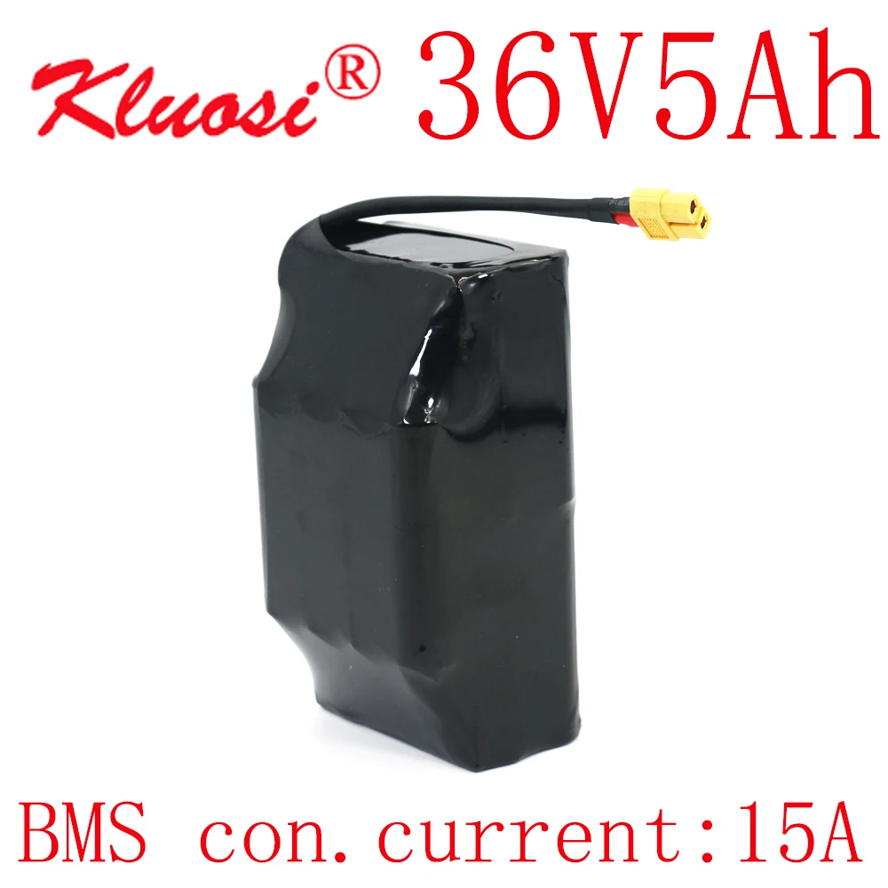 

KLUOSI 10S2P 36V 5Ah 42V 18650 Lithium Battery Pack for Balance Twist Car Capacity Wheelbarrow Balancing Scooter with 15A BMS