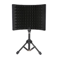 foldable microphone isolation screen with stand 3 panel sound insulation cover windshield for recording studio sound absorbing