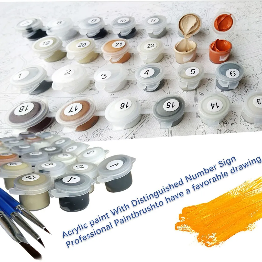 2020 new style romantic color balloon DIY digital oil painting kit By Numbers Coloring Picture without inner frame Home Decors | Дом и сад