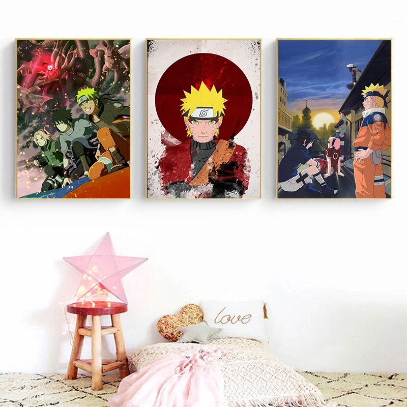 Мультяшный аниме ниндзя постер картина в скандинавском стиле принты Современная