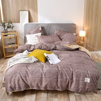 simple nordic blanket set bedlinen trimmed sets cotton sheets pair quilt single double queen 220x240