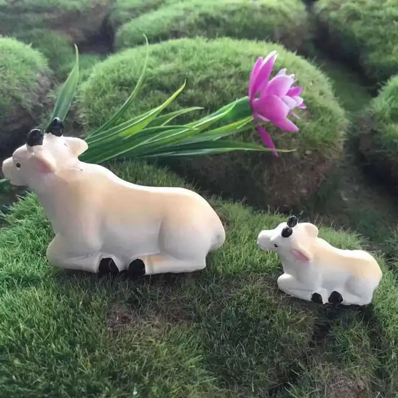2 шт. корова Животные статуэтки микро пейзаж DIY Фея садовые миниатюры мини коровы