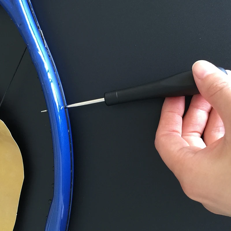 

1Pc Badminton/Tennis Racket Stringing Tools Parts -Straight Awl- Stringing Tools Pass Through a Grommet Black