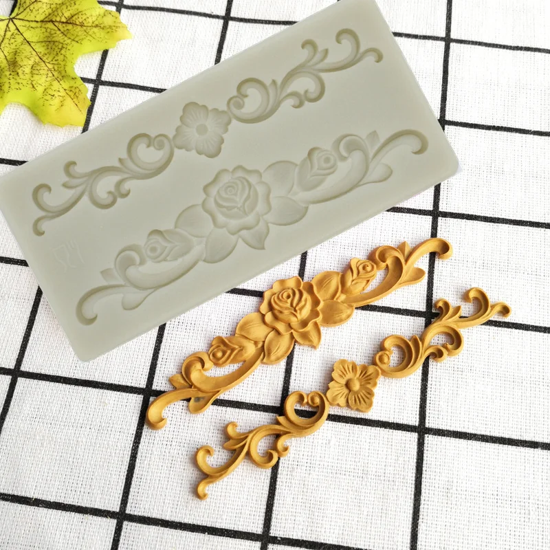 

European Flowers Lace Resin Silicone Mold Cake Chocolate Mousse Dessert Bread Fondant Mold Kitchen Baking Decoration Tool AD1037