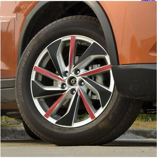Пламени углеродного волокна 17 дюймов колеса/обода Стикеры для Nissan X Trail 2014 Z2CA693|rim