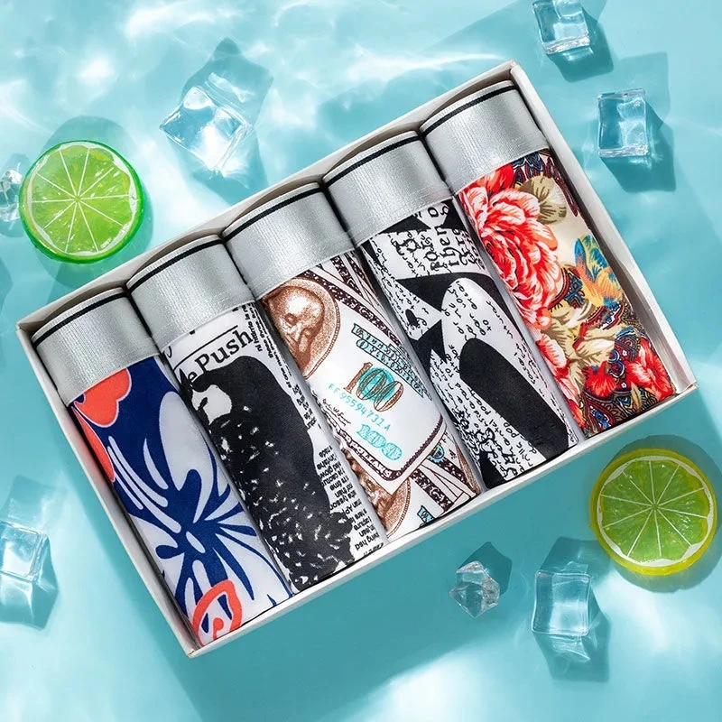 5pcs / Mens Underwear Shorts Boxer Shorts Mens Sexy Underwear High Quality Men's Underwear Pure Cotton Breathable Boxer Shorts