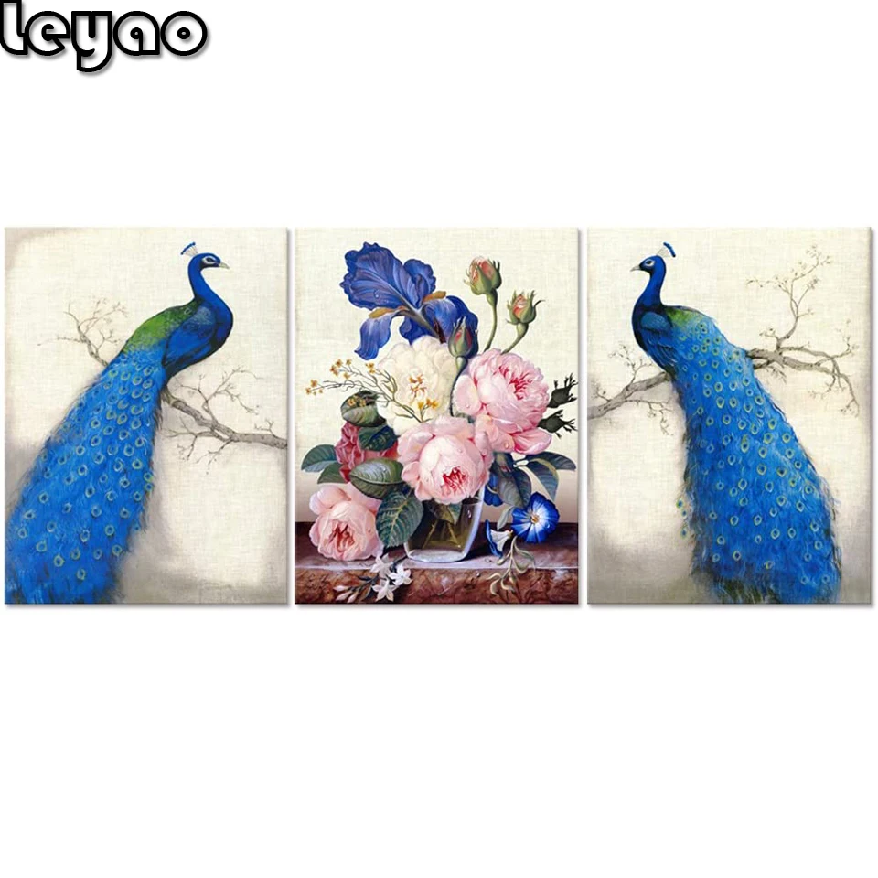 

Diamond Painting,Triptych,Diamond Embroidery,Animal,Peacock,5D,Cross Stitch,3D,Diamond Mosaic,Decoration,Christmas,3 pieces