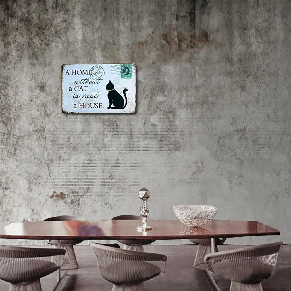 Plaque Metal Vintage Retro Style Signage Metal Plaque Sign Wrought Iron Signage Wall Art Painting Poster Hanger Bar Home Decor