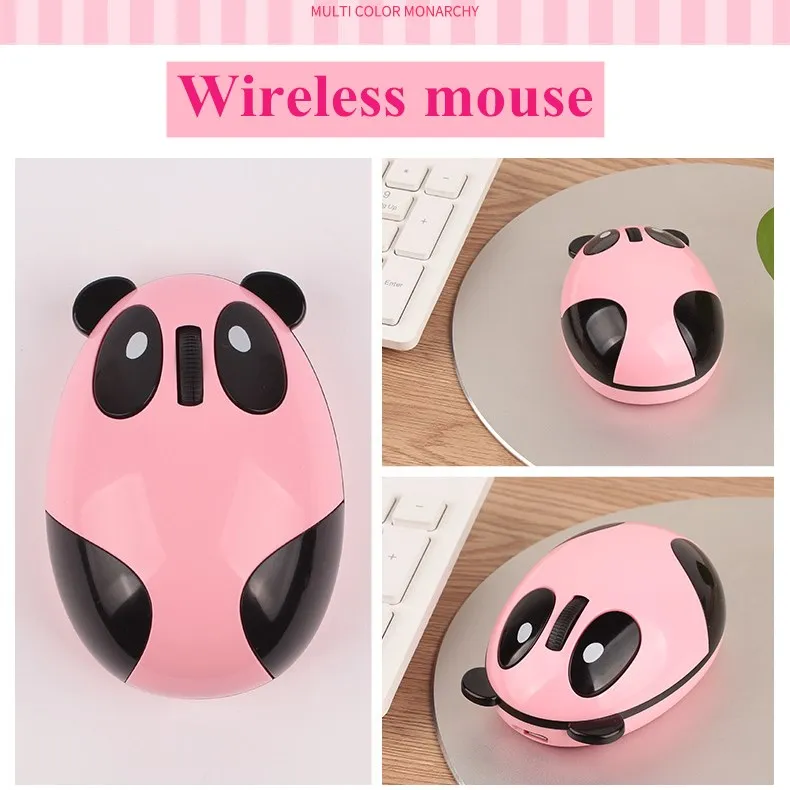 Компьютерная мышь Panda для девочек мультяшная розовая беспроводная USB оптическая