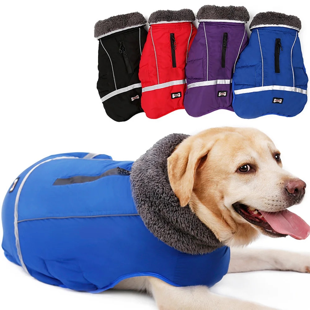 

Winter Dog Coat, Dog Jacket for Small, Medium,Large Dogs, Thickened Waterproof Refelective Adjustable Cold Weather Pet Clothes