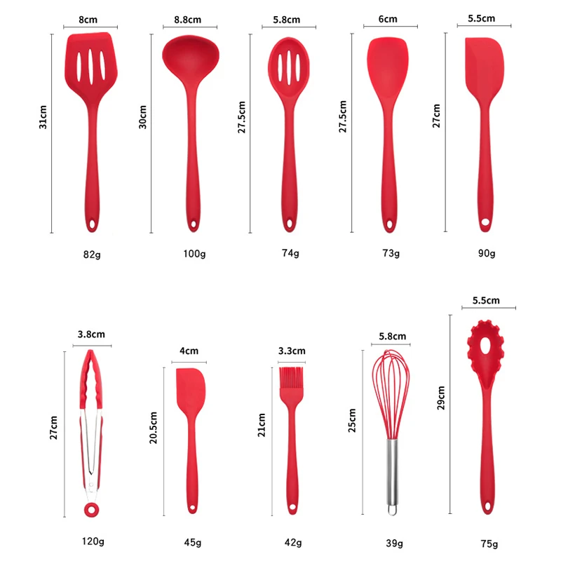 

1Set Silicone Cooking Utensils Set Non-stick Pot Resistance High Temperature Kitchenware with Storage Bucket Kitchen Supplies