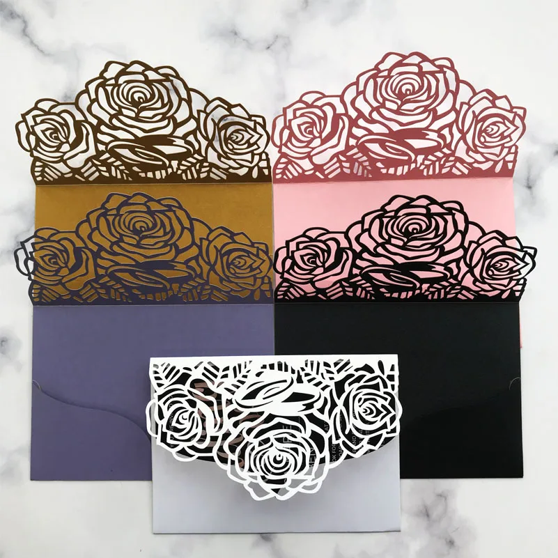 20 шт. розовые белые золотые коричневые пустотелые розы лазерная резка свадебные