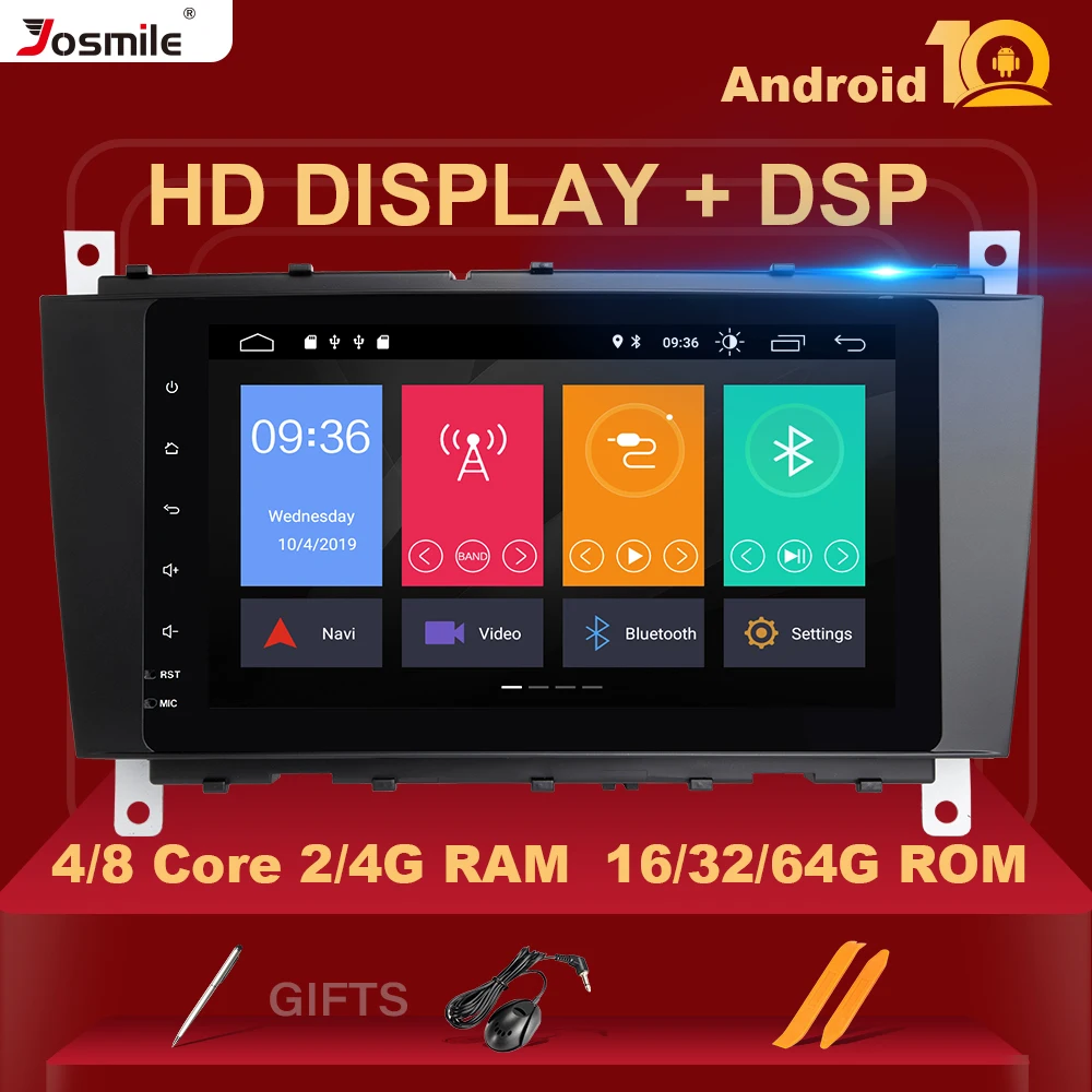 DSP 4 Гб 64 2Din Android 10 автомобильное радио GPS Navi для Mercedes/Benz W203 W209 W219 A C Class CLS C180C200 Vito Viano