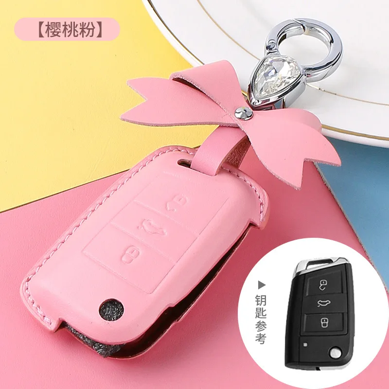 

Beautity кожаный чехол для автомобильных ключей, Чехол кошелек для женщин полное покрытие защитный брелок для Volkswagen Passat Tiguan Бора Sagitar Lamando