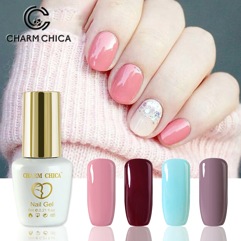 Шарм Чика УФ гель для ногтей 155 цвет 6 мл телесный синий зимний Гибридный лак es