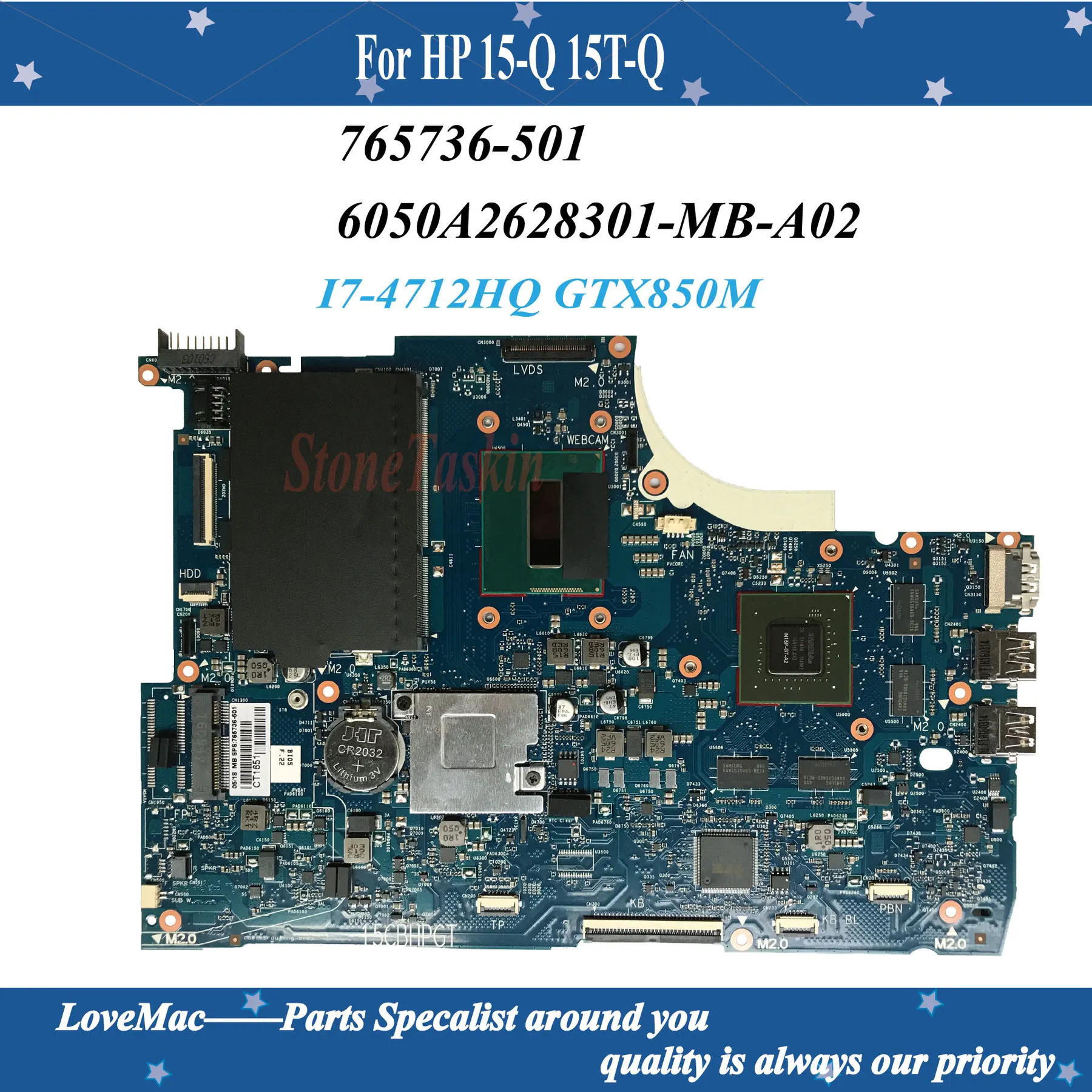 Высокое качество 765736-501 для HP Envy 15-Q материнская плата ноутбука 765736-601 SR1PZ I7-4712HQ DDR3