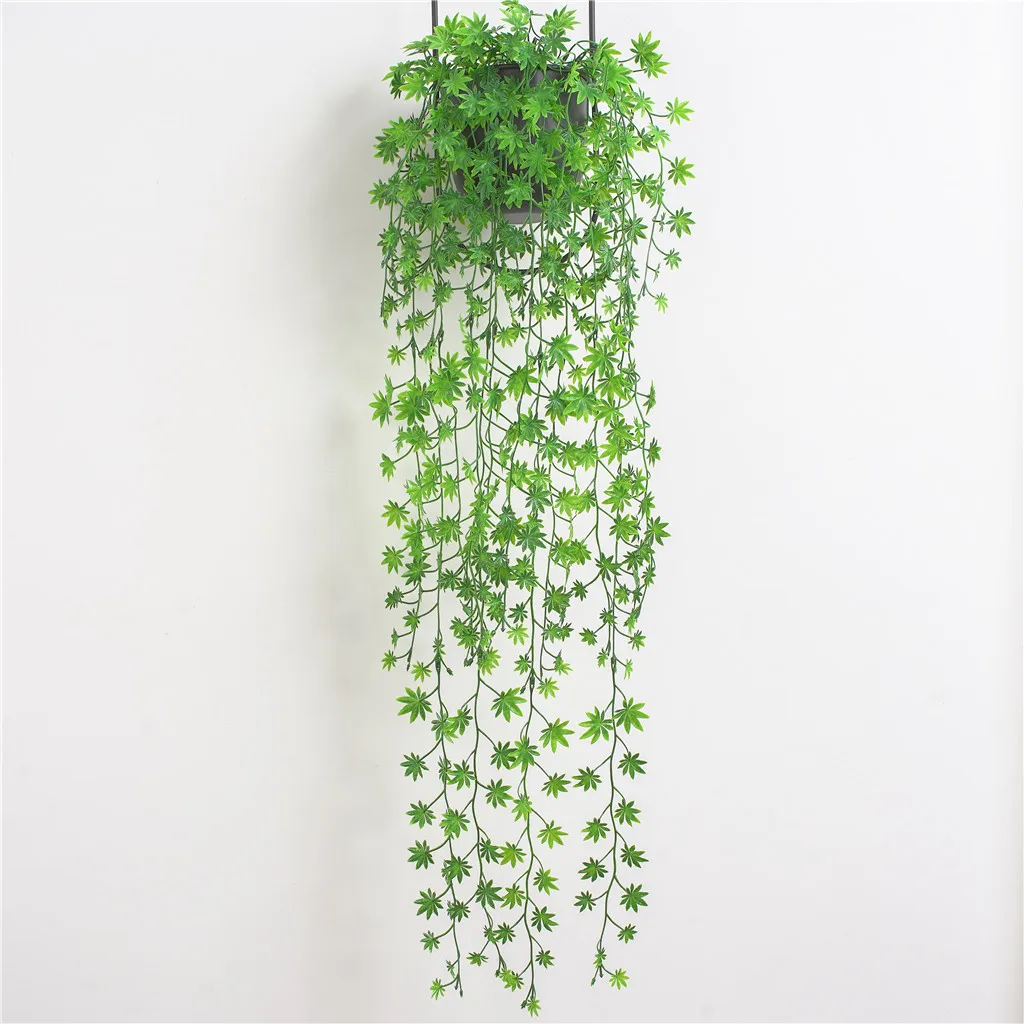 

Длинная искусственная Кленовая искусственная винограда лоза, зеленые пластиковые листья, подвесной ротанговый декор для свадьбы, дома, сад...