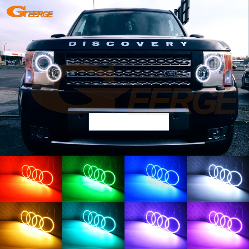 

RF remote Bluetooth APP Multi-Color Ultra bright RGB LED Angel Eyes For Land Rover Discovery 3 LR3 2004-2009 Xenon headlight