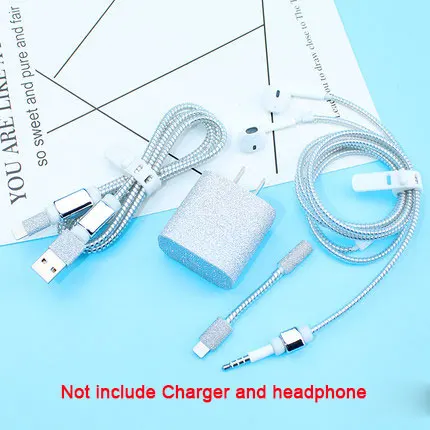 Защитный комплект для iphone12 11 Pro Max мультяшный USB-кабель наушников с намоткой