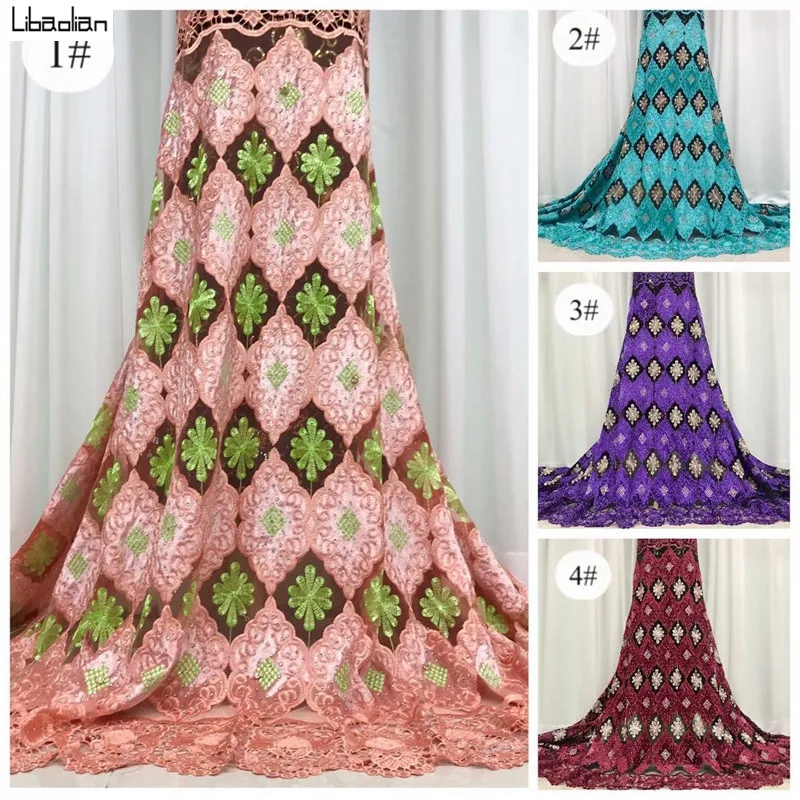 

African french Velvet Lace Fabric 2020 Latest Nigerian French Tulle Lace with stones High Quality velvet For party dress ZJ26-21