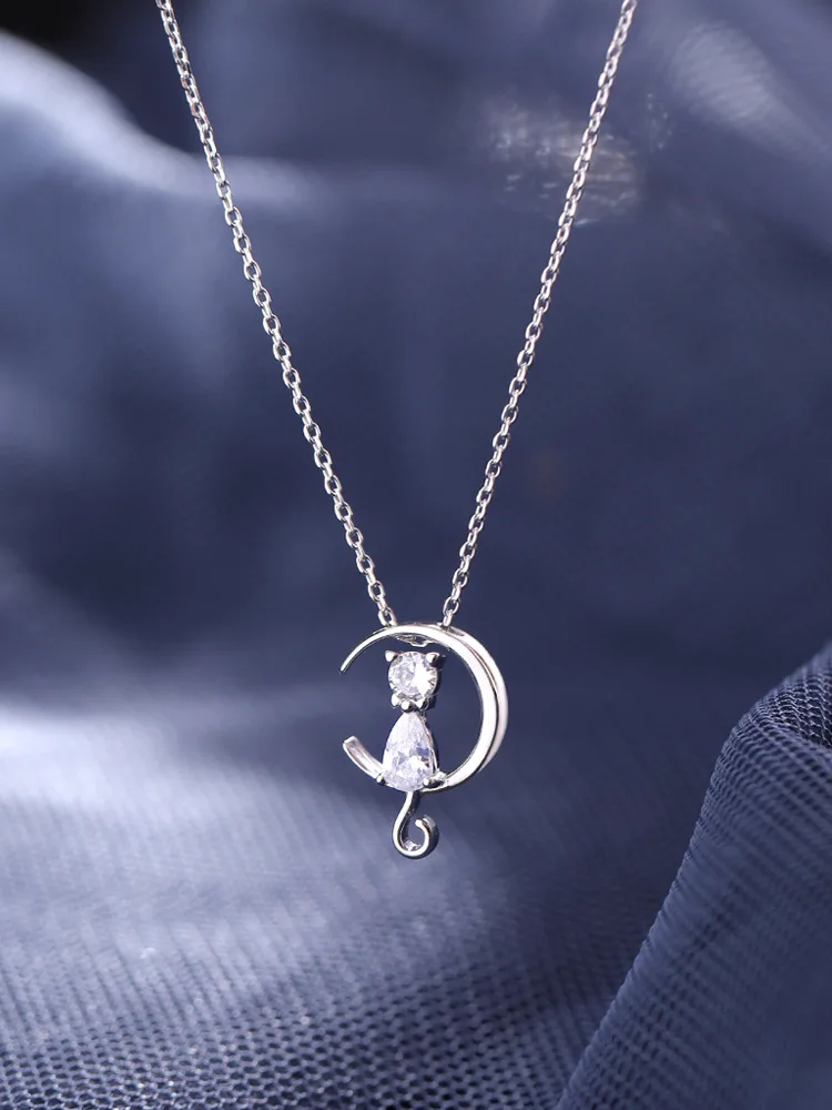 Простое ювелирное изделие из стерлингового серебра s925 пробы ожерелье с Луной и