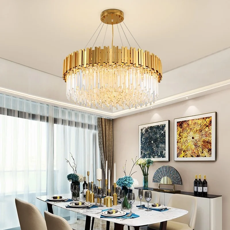 Modern Popular Crystal Chandelier Lighting Lustre Cristal Hanging Light Gold Finish E12/E14 110V/220V CE/UL Certified | Лампы и