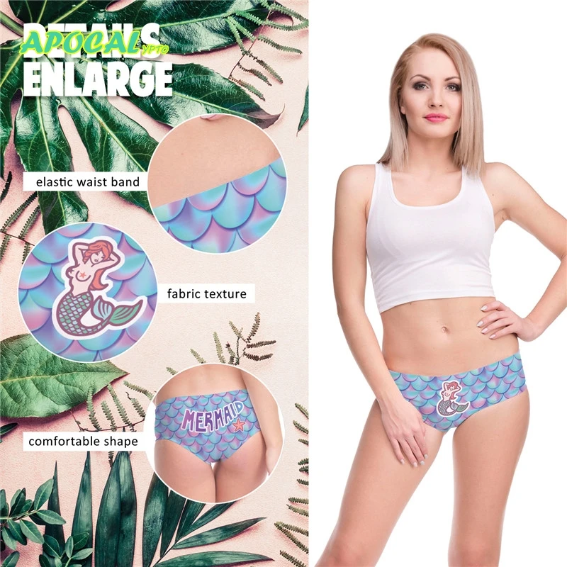 APOCAL сексуальное забавное белье 3d принт Единорог письмо женское нижнее женские