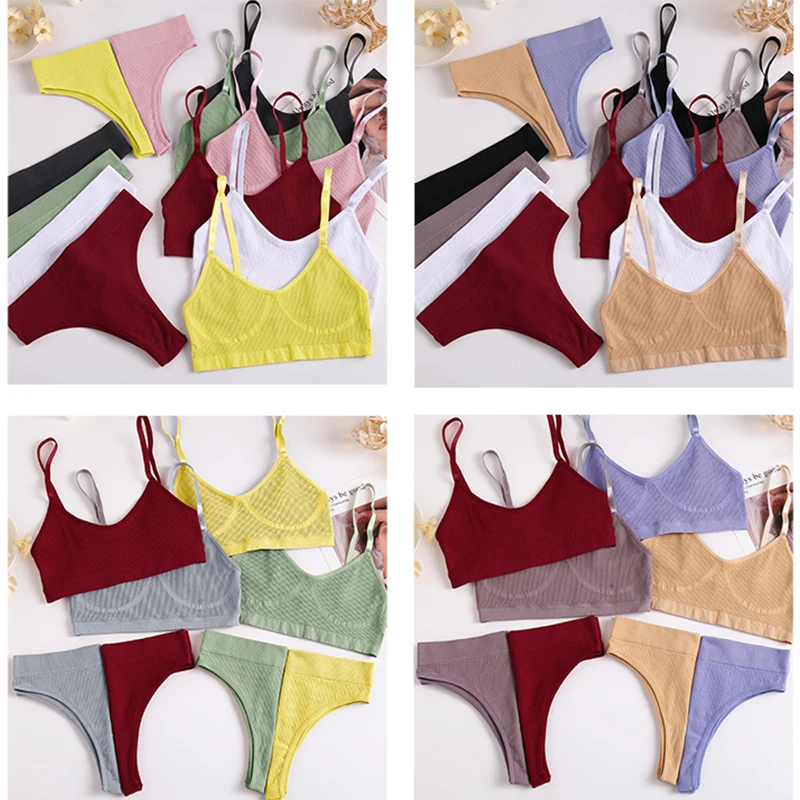 Комплект женского Бесшовного нижнего белья из бюстгальтера и трусиков с