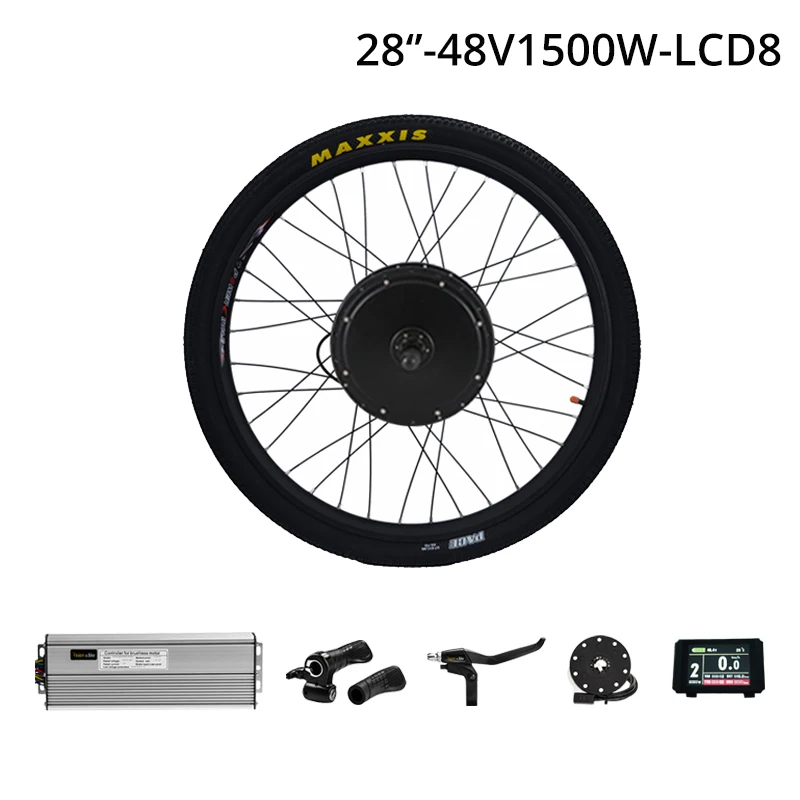28in-1500W-CST-LCD8U 48 в 1500 Вт Кассетный двигатель колеса 8/9 скорость комплект для переоборудования электрического велосипеда E велосипед набор Электрический колеса для велосипеда Задняя Ступица двигателя колеса - Цвет: 28in-1500W-CST-LCD8U