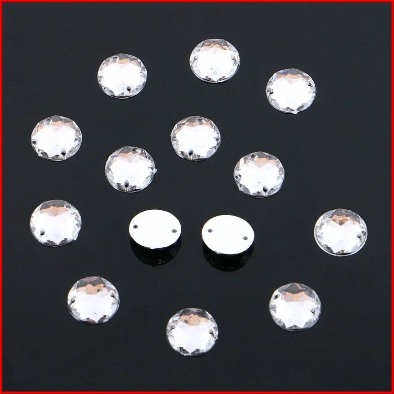 Прозрачные Акриловые круглые стразы с плоской задней стороной, камни и кристаллы, аксессуары для костюмов ручной работы, 50 шт., 10 мм-E44