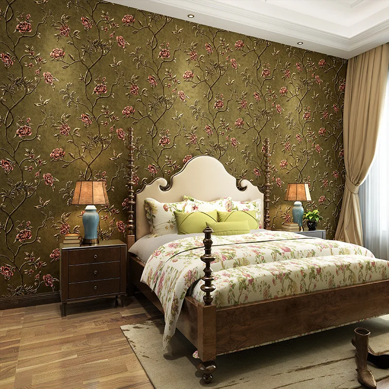 

Classic American wallpaper 3 d Pastoral non-woven living room bedroom home TV background wall wallpape
