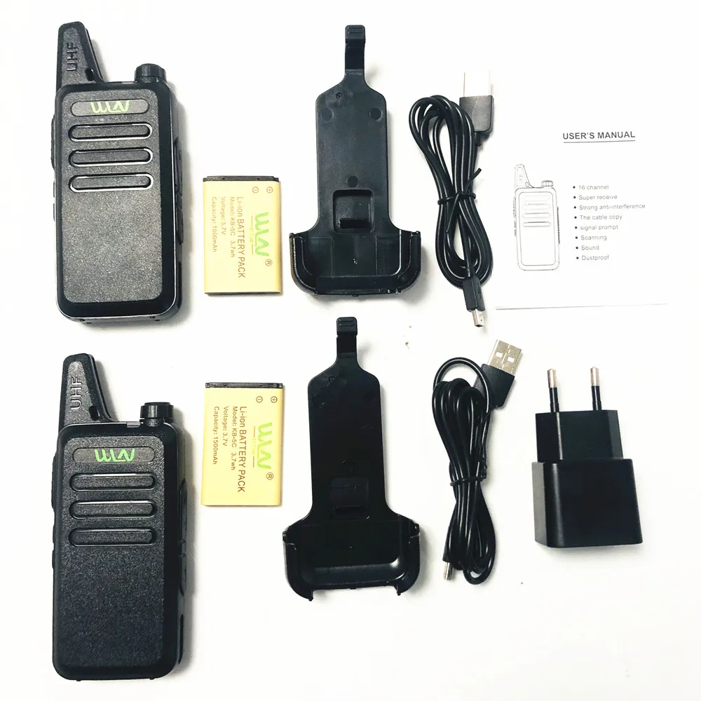 

2pcs WLN KD-C1 MINI Handheld Transceiver KD C1 Two Way Radio Ham Communicator Radio Station Mi-Ni Walkie Talkie